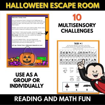 Halloween Escape Room | Reading & Math Mystery Game | Printable Fall Activity, image 2