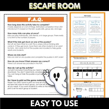 Halloween Escape Room | Reading & Math Mystery Game | Printable Fall Activity, image 4