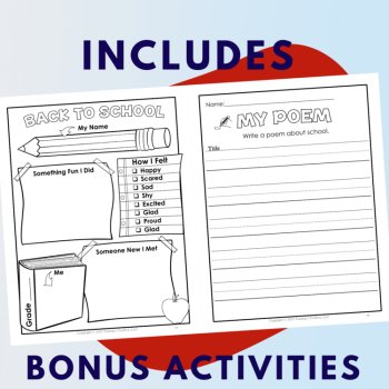 Back to School Decodable Poems & Phonics Activity Book | K-3 Literacy Packet, image 2