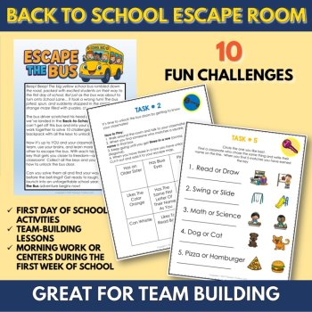 Back to School Escape Room Getting to Know You Icebreaker & Team Building Game, image 2