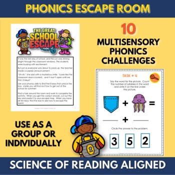 End of Year Escape Room and Summer Phonics Review, Phonics Game for Grades 1-3, image 2