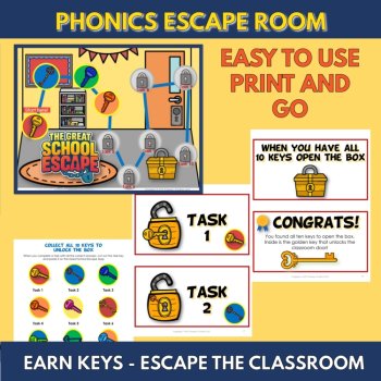 End of Year Escape Room and Summer Phonics Review, Phonics Game for Grades 1-3, image 4