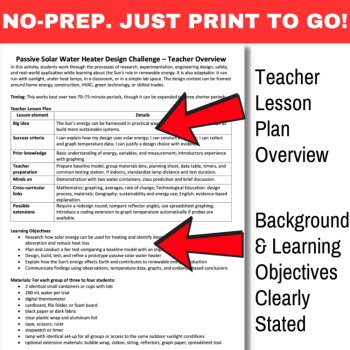Passive Solar Water Heater Design Challenge | STEM Engineering Activity, image 3