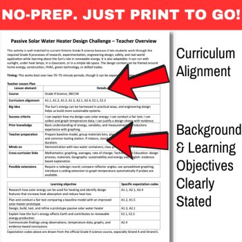 Passive Solar Water Heater Design Challenge | SNC1D/SNC1W STEM Activity, image 3