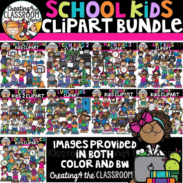 School Kids Clipart Bundle {Back to School Clipart}