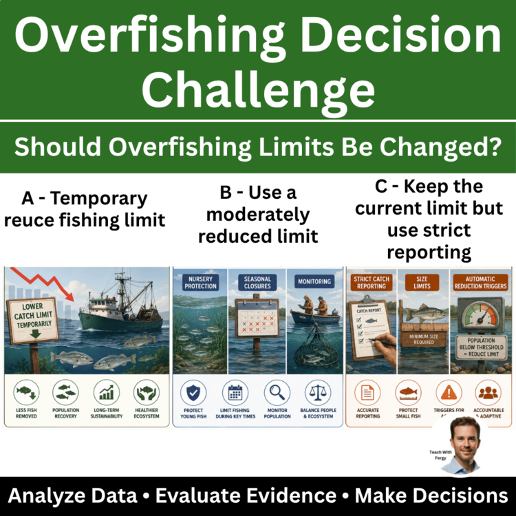 Overfishing Ecology Decision Challenge Activity | Population, Sustainability