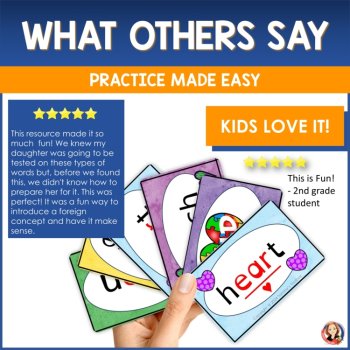 Editable Sight Word Practice Game with Heart Word Practice Flashcards, image 4