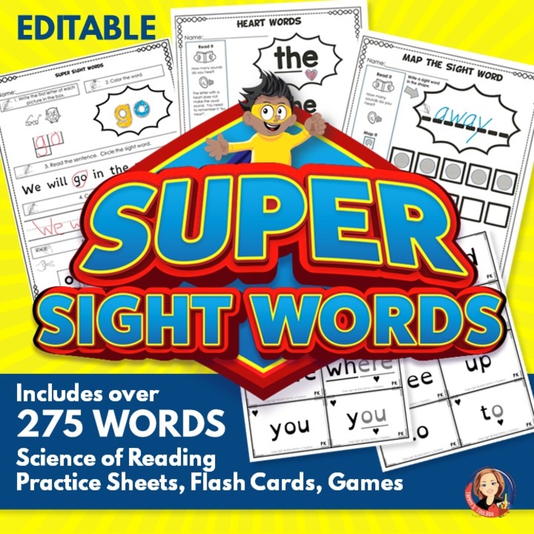 Editable Sight Word Worksheets High Frequency and Heart Word Practice