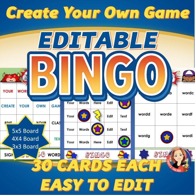 Create Your Own Editable Bingo Game with Digital Autofill Bingo Boards