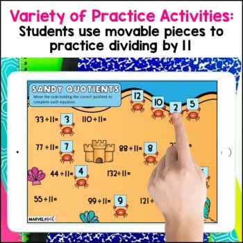 ÷ 11 FUN Division Facts Practice Slides­ - Digital Activities - Division Fluency, image 2