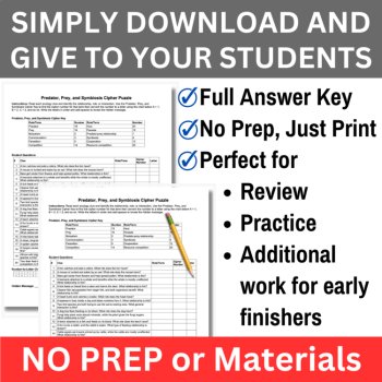 Ecology Concepts Cipher Puzzle Bundle | Ecosystems, Food Webs, Energy Pyramids, image 2
