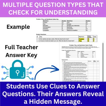 Ecology Concepts Cipher Puzzle Bundle | Ecosystems, Food Webs, Energy Pyramids, image 4