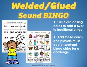 Welded Glued Sounds Phonics Bingo Game, Phonemic Awareness Practice, image 4