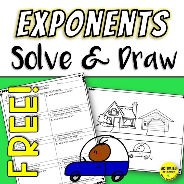 Exponents Solve & Draw Practice and Review