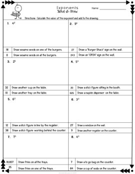 Exponents Solve & Draw Practice and Review, image 2