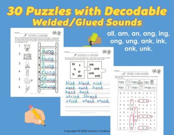 Decodable Glued Sounds Word Family Puzzles | Welded Sounds Phonics Activities, image 2