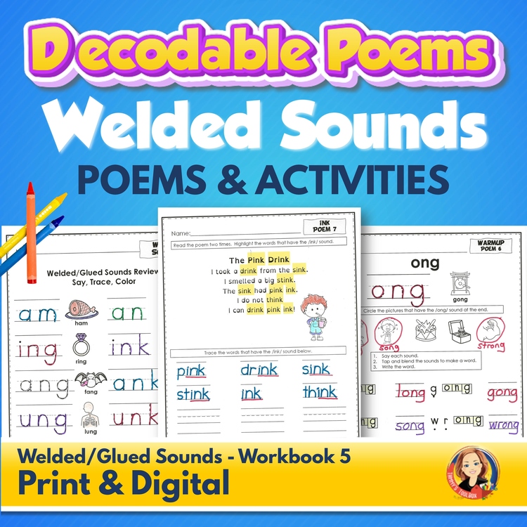Welded and Glued Sound Decodable Poems, Worksheets, and Passages