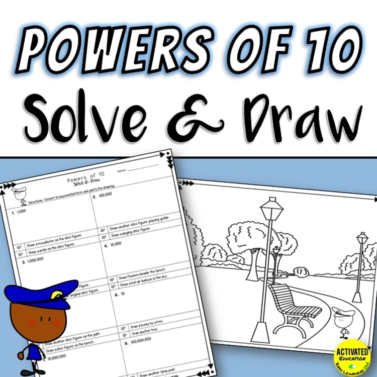 Powers of 10 Solve & Draw Practice and Review