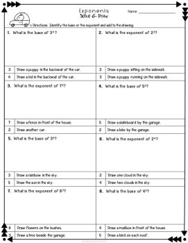 Exponents Solve & Draw Practice and Review, image 3