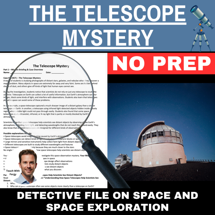 The Telescope Mystery - Space Activity | Space Telescopes, James Webb, Hubble