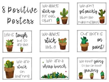 Watercolor Cactus Posters Positive Growth Mindset, image 3