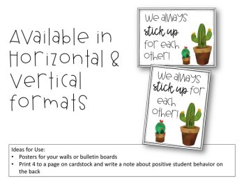 Watercolor Cactus Posters Positive Growth Mindset, image 4