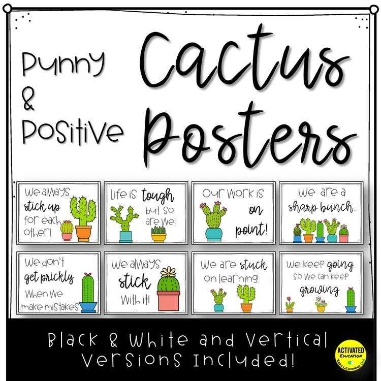 Cactus Posters  Positive Growth Mindset