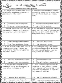 Long Division Solve & Draw Bundle | Division Practice Worksheets | No Prep, image 4