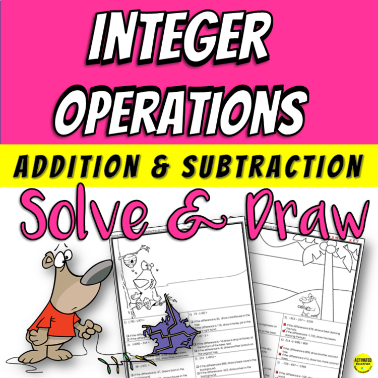 Adding & Subtracting Integers Color by Answer — Creative Integer Operations Math