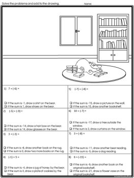 Adding & Subtracting Integers Color by Answer — Creative Integer Operations Math, image 2