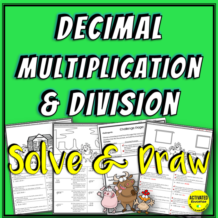 Decimal Operations Multiplying and Dividing Decimals Coloring Activity