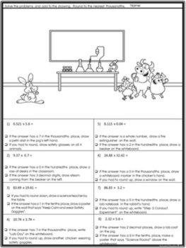 Decimal Operations Adding and Subtracting Decimals Coloring Activity, image 3
