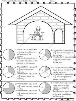 Equivalent Fractions Practice Color by Answer, image 2