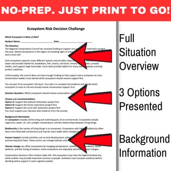 Ecosystem Risk Ecology Decision Challenge | Wetland, Coral Reef Restoration, image 2