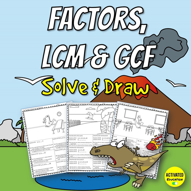 GCF & LCM Solve & Draw | Greatest Common Factor & Least Common Multiple | Math