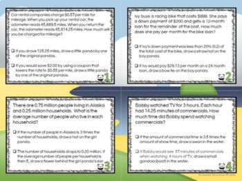 Decimal Operation Word Problem Color By Answer Task Cards, image 2