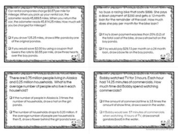 Decimal Operation Word Problem Color By Answer Task Cards, image 3