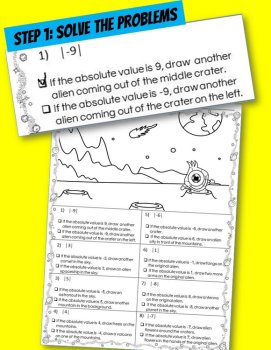 6th Grade Integer Solve & Draw | Integer & Rational Numbers Math Review, image 2