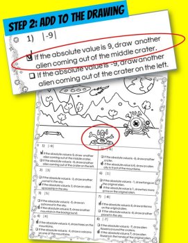 6th Grade Integer Solve & Draw | Integer & Rational Numbers Math Review, image 3