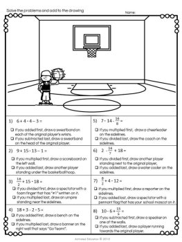 Order of Operations Task Cards & Worksheets Bundle | PEMDAS Practice & Review, image 3