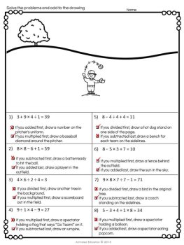 Order of Operations Task Cards & Worksheets Bundle | PEMDAS Practice & Review, image 4