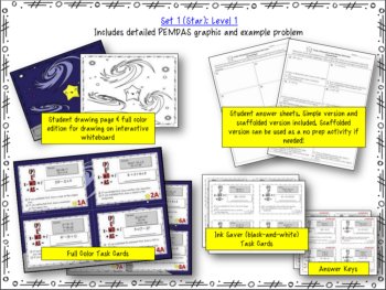 Order of Operations Color By Answer Task Cards, image 2