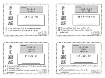 Order of Operations Color By Answer Task Cards, image 3