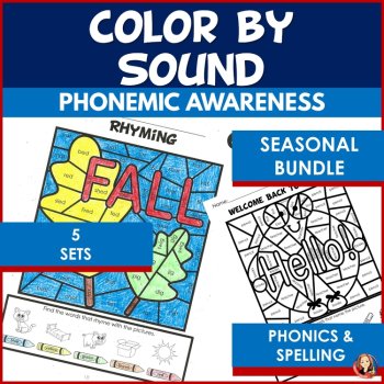 Phonics Color by Sound, Color by Code, Phonics Coloring Pages Bundle, image 2