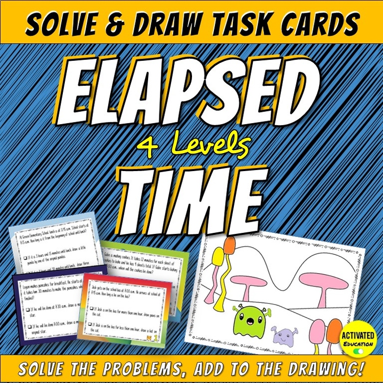 Elapsed Time Color by Answer Task Cards