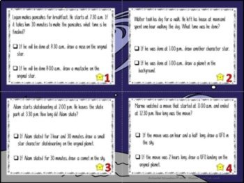 Elapsed Time Color by Answer Task Cards, image 3