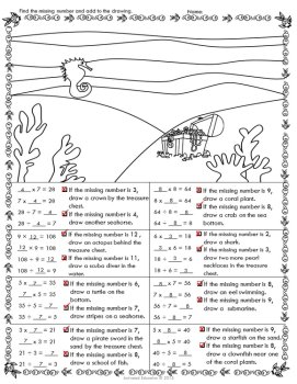 Multiplication & Division Fact Families Solve & Draw | Math Coloring Activity, image 3