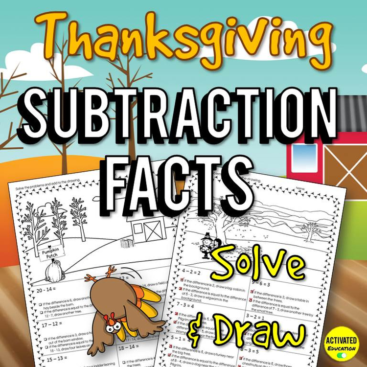 Thanksgiving Math: Subtraction Facts