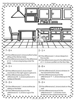 Thanksgiving Math: Subtraction Facts, image 2