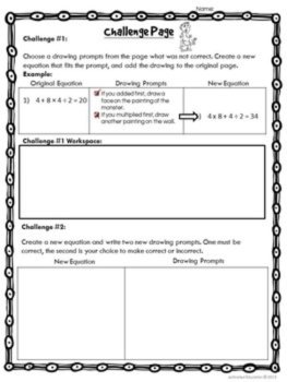 Halloween Math Order of Operations Color by Answer Solve & Draw, image 4